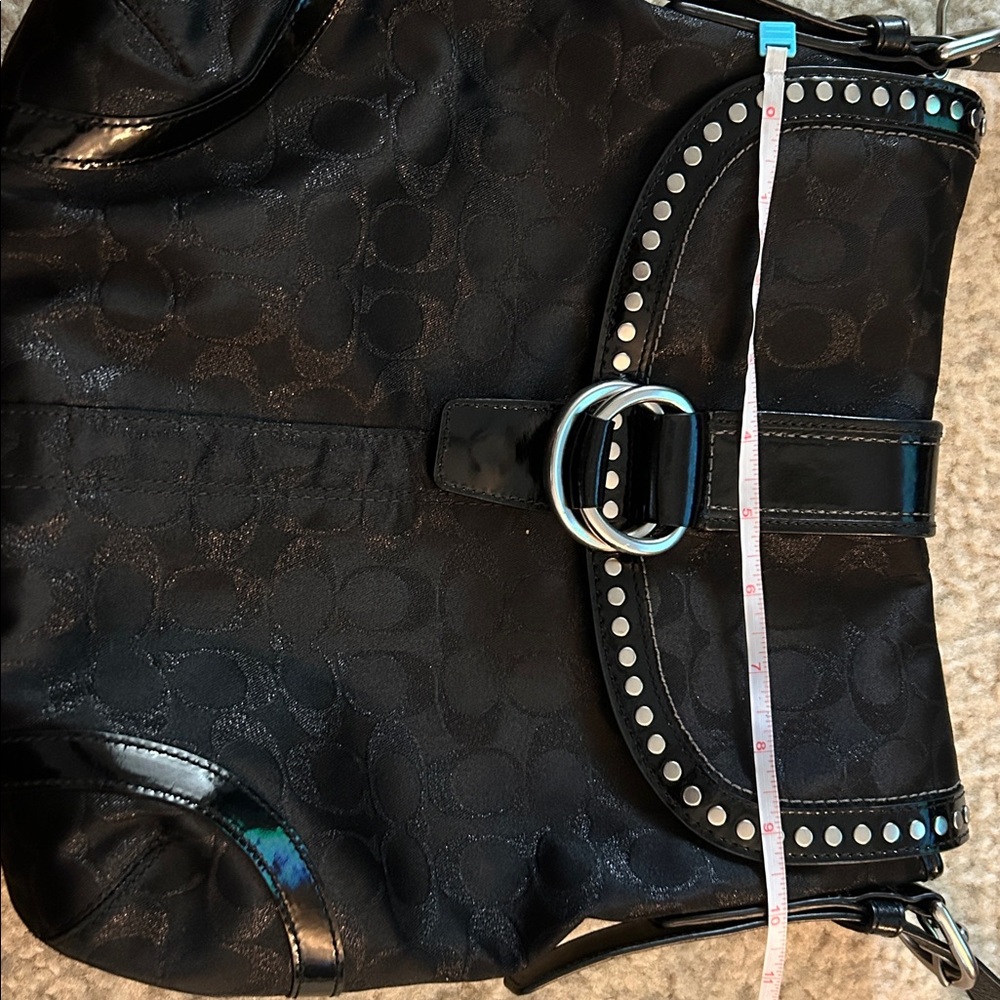 Coach Black Crossbody Bag with Silver Accents - Picture 7 of 8